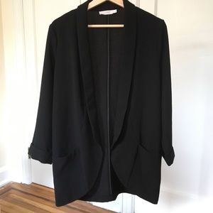 Lush crepe flowy open blazer
